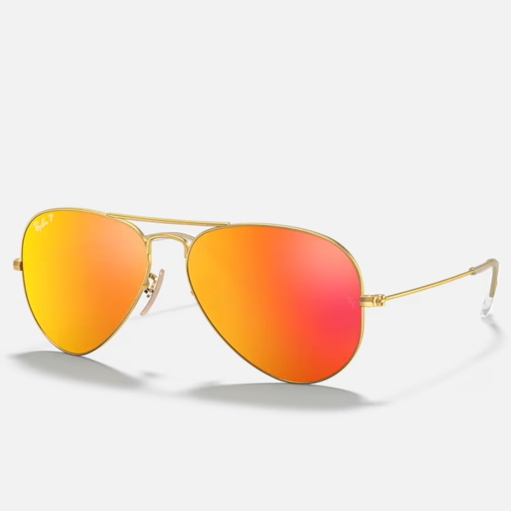Ray-Ban RB3025 Aviator Orange Flash EUC, with case and cloth. Like New